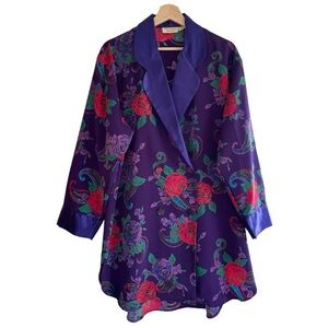 Vintage VS Victoria’s Secret Gold Label Purple Floral Paisley Print Nightgown